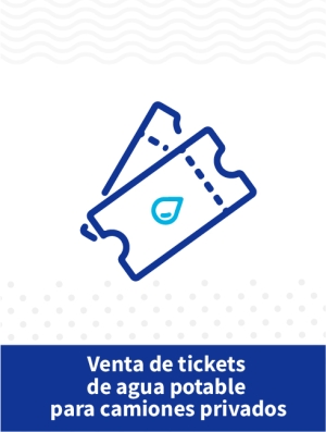 Venta de tickets de agua potable para camiones privados.